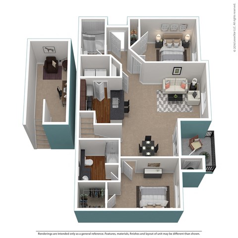 Floor plan for studio, 1205 sqft